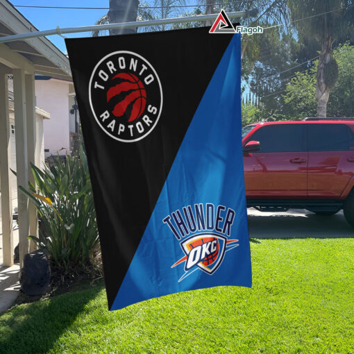 Raptors vs Thunder House Divided Flag, NBA House Divided Flag