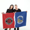Raptors vs Warriors House Divided Flag, NBA House Divided Flag