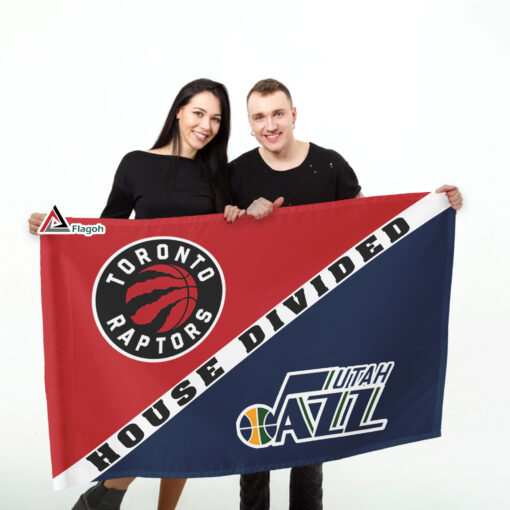 Raptors vs Jazz House Divided Flag, NBA House Divided Flag