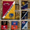 Hawks vs Pistons House Divided Flag, NBA House Divided Flag, NBA House Divided Flag
