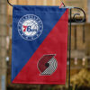 76ers vs Trail Blazers House Divided Flag, NBA House Divided Flag
