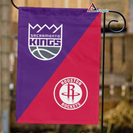 Kings vs Rockets House Divided Flag, NBA House Divided Flag