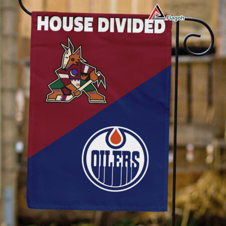 Coyotes vs Oilers House Divided Flag, NHL House Divided Flag