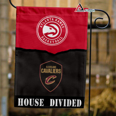 Hawks vs Cavaliers House Divided Flag, NBA House Divided Flag