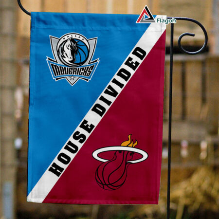 Mavericks vs Heat House Divided Flag, NBA House Divided Flag