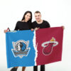 Mavericks vs Heat House Divided Flag, NBA House Divided Flag
