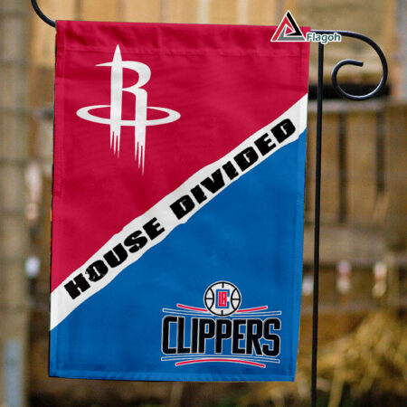 Rockets vs Clippers House Divided Flag, NBA House Divided Flag