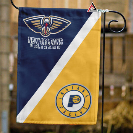 Pelicans vs Pacers House Divided Flag, NBA House Divided Flag