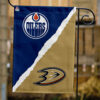 Oilers vs Ducks House Divided Flag, NHL House Divided Flag
