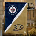 Jets vs Ducks House Divided Flag, NHL House Divided Flag