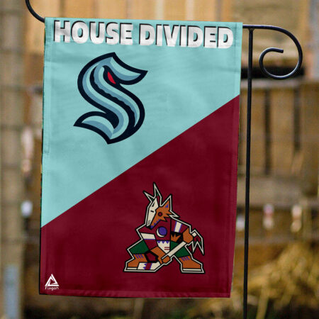 Kraken vs Coyotes House Divided Flag, NHL House Divided Flag