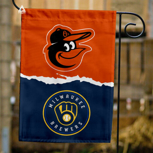 Orioles vs Brewers House Divided Flag, MLB House Divided Flag