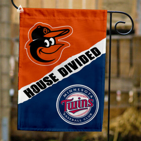 Orioles vs Twins House Divided Flag, MLB House Divided Flag
