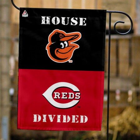 Orioles vs Reds House Divided Flag, MLB House Divided Flag