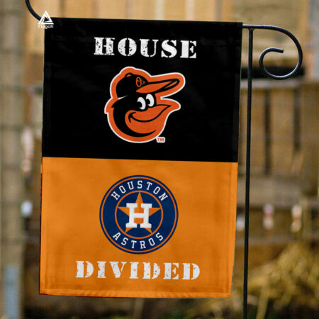 Orioles vs Astros House Divided Flag, MLB House Divided Flag