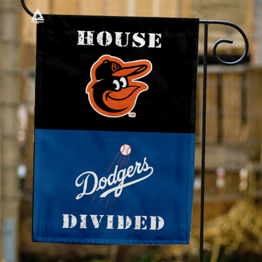 Orioles vs Dodgers House Divided Flag, MLB House Divided Flag