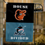 Orioles vs Marlins House Divided Flag, MLB House Divided Flag