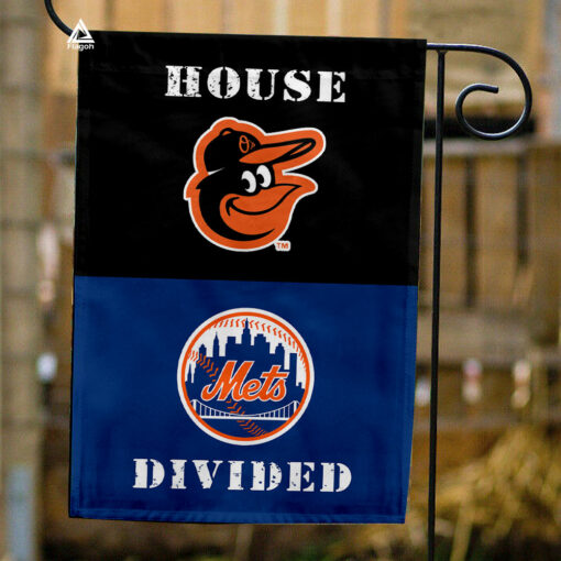 Orioles vs Mets House Divided Flag, MLB House Divided Flag