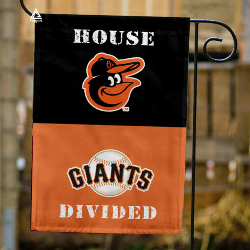 Orioles vs Giants House Divided Flag, MLB House Divided Flag