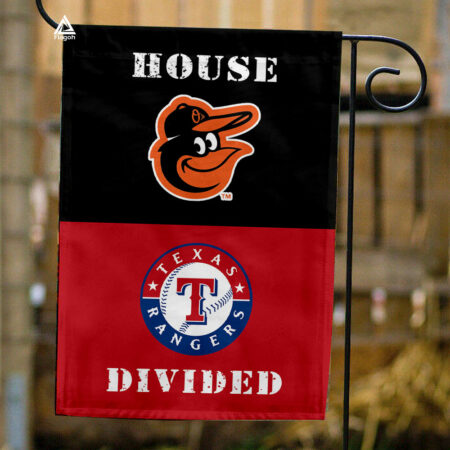 Orioles vs Rangers House Divided Flag, MLB House Divided Flag