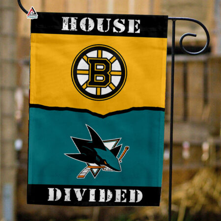 Bruins vs Sharks House Divided Flag, NHL House Divided Flag