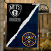 Nets vs Nuggets House Divided Flag, NBA House Divided Flag