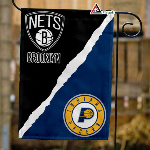 Nets vs Pacers House Divided Flag, NBA House Divided Flag