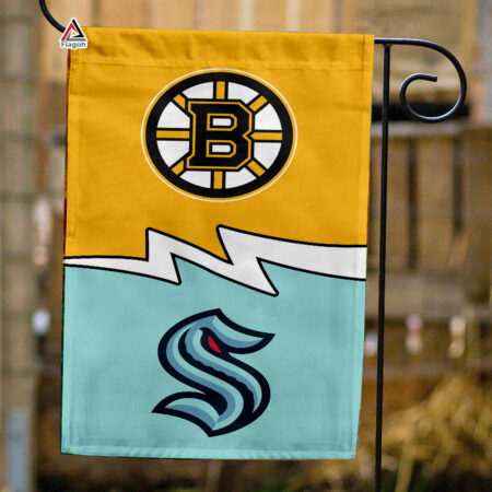 Bruins vs Kraken House Divided Flag, NHL House Divided Flag