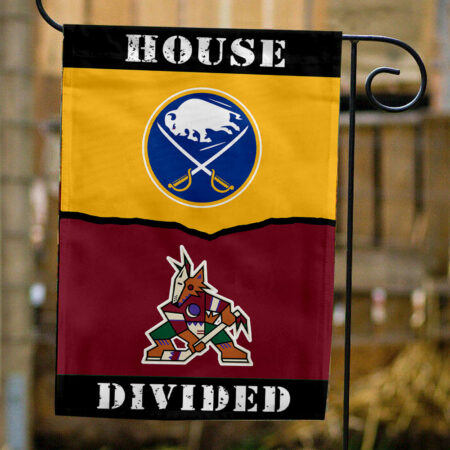 Sabres vs Coyotes House Divided Flag, NHL House Divided Flag