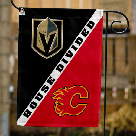 Golden Knights vs Flames House Divided Flag, NHL House Divided Flag