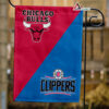 Bulls vs Clippers House Divided Flag, NBA House Divided Flag