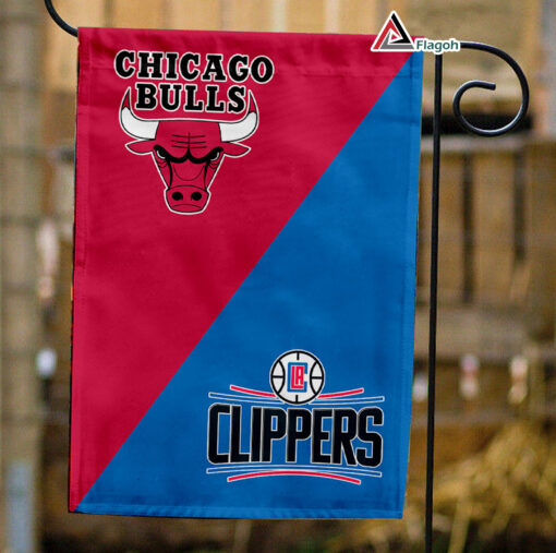 Bulls vs Clippers House Divided Flag, NBA House Divided Flag