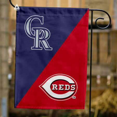 Rockies vs Reds House Divided Flag, MLB House Divided Flag