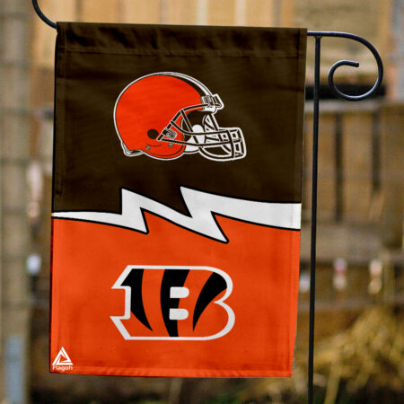 Browns vs Bengals House Divided Flag, NFL House Divided Flag