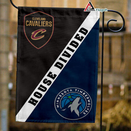 Cavaliers vs Timberwolves House Divided Flag, NBA House Divided Flag