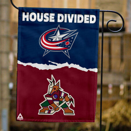 Blue Jackets vs Coyotes House Divided Flag, NHL House Divided Flag