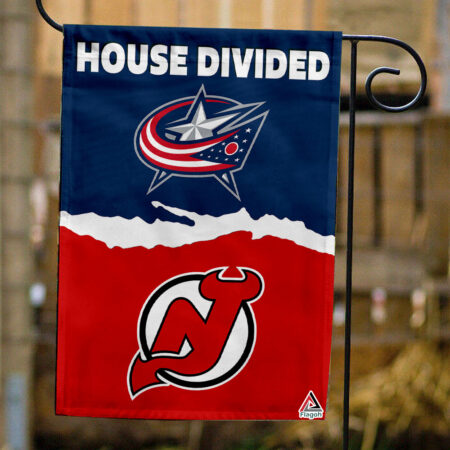 Blue Jackets vs Devils House Divided Flag, NHL House Divided Flag