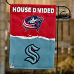 Blue Jackets vs Kraken House Divided Flag, NHL House Divided Flag