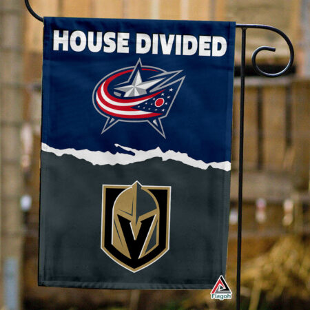 Blue Jackets vs Golden Knights House Divided Flag, NHL House Divided Flag