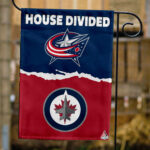 Blue Jackets vs Jets House Divided Flag, NHL House Divided Flag