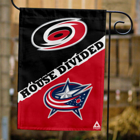 Hurricanes vs Blue Jackets House Divided Flag, NHL House Divided Flag