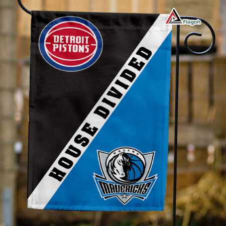 Pistons vs Mavericks House Divided Flag, NBA House Divided Flag