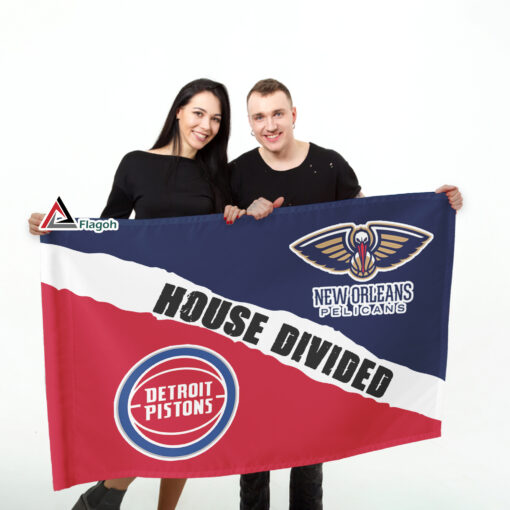 Pistons vs Pelicans House Divided Flag, NBA House Divided Flag