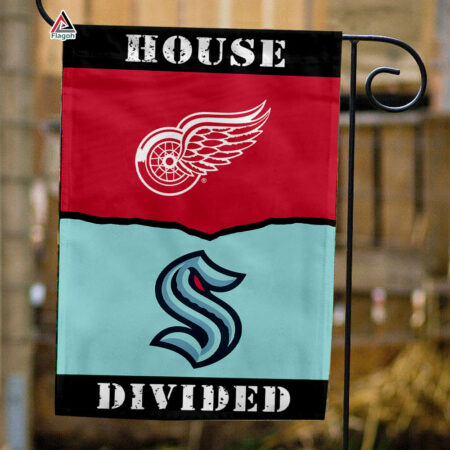 Red Wings vs Kraken House Divided Flag, NHL House Divided Flag