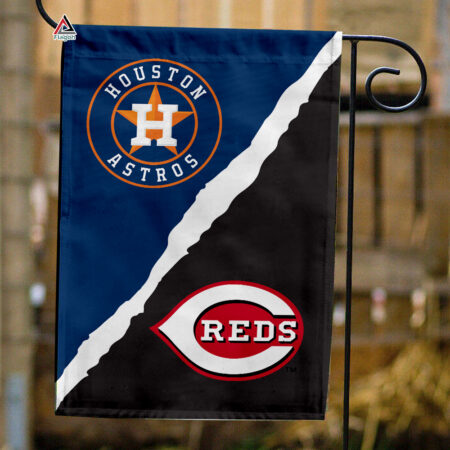 Astros vs Reds House Divided Flag, MLB House Divided Flag
