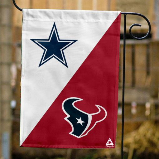 Cowboys vs Texans House Divided Flag, NFL House Divided Flag