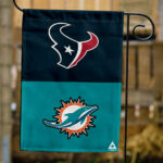 Texans vs Dolphins House Divided Flag, NFL House Divided Flag