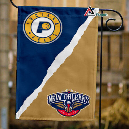 Pacers vs Pelicans House Divided Flag, NBA House Divided Flag