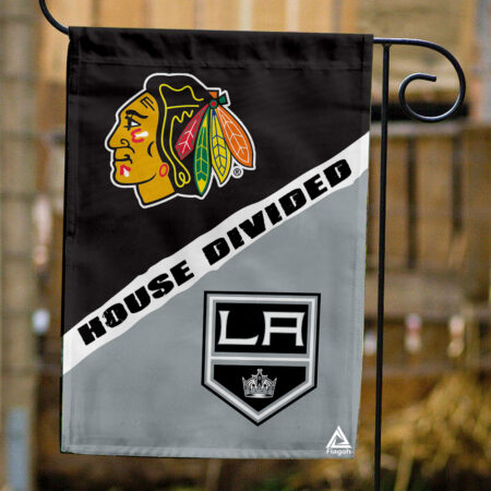 Blackhawks vs Kings House Divided Flag, NHL House Divided Flag