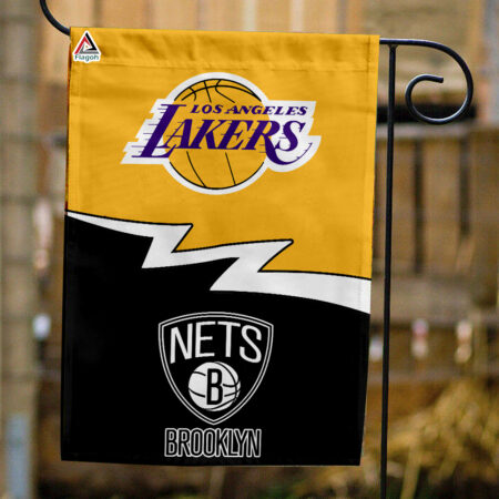 Lakers vs Nets House Divided Flag, NBA House Divided Flag